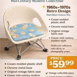 Hamilton Cosco Kids Retro Chair - Cream and Blue